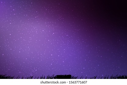 Dark Purple vector template with space stars. Shining colored illustration with bright astronomical stars. Smart design for your business advert.
