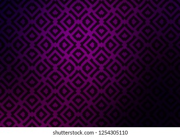 Dark Purple vector template with sticks, squares. Glitter abstract illustration with colorful lines, rhombuses. Pattern for websites, landing pages.