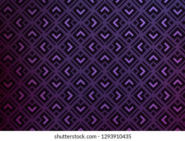 Dark Purple vector template with sticks, squares. Glitter abstract illustration with colorful lines, rhombuses. Best design for your ad, poster, banner.