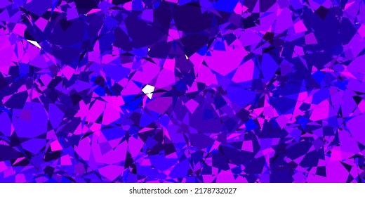 Plantilla vector púrpura oscura con formas triangulares. Ilustración abstracta sobresaliente con una gama de triángulos coloridos. Una adición fácil a sus comerciales.