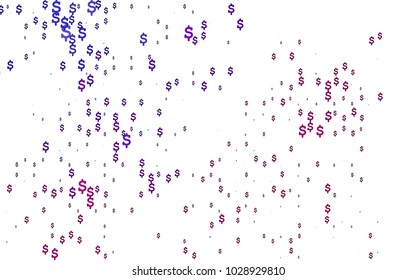 Dark Purple vector template with US currency. Abstract illustration with colored financial, cash symbols. The pattern can be used as ads, poster, banner for payments.