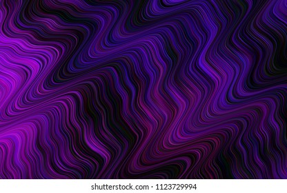 Dark Purple vector template with wavy lines. Creative illustration in halftone marble style with gradient. Marble design for your web site.