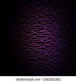 Dark Purple vector template with wry lines. Colorful illustration with curved lines. Best design for your ad, poster, banner.