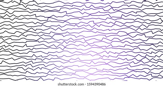 Dark Purple vector template with wry lines. Illustration in abstract style with gradient curved.  Best design for your posters, banners.