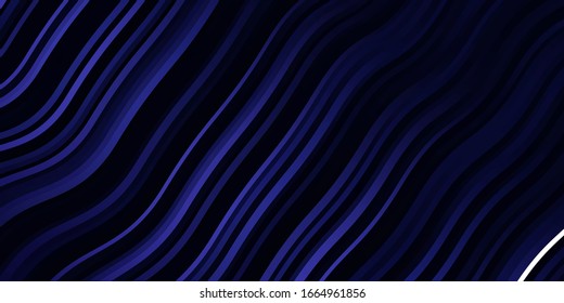 Plantilla vector púrpura oscura con líneas raras. Ilustración luminosa con arcos circulares degradados. Mejor diseño para afiches, banners.