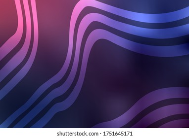 Dark Purple vector template with wry lines. Colorful illustration in abstract style with gradient. Texture for booklets, leaflets.