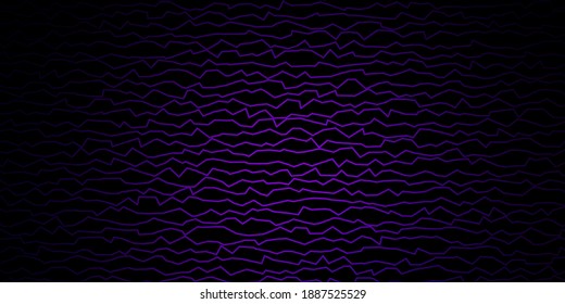 Dark Purple vector template with wry lines. Brand new colorful illustration with bent lines. Pattern for ads, commercials.