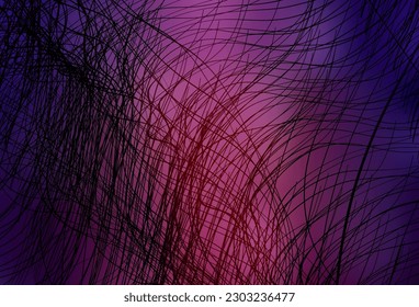 Dark Purple vector template with wry lines. Smart illustration in abstract style with gradient lines.  Pattern for your business design.