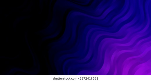 Dark Purple vector template with wry lines. Brand new colorful illustration with bent lines. Pattern for booklets, leaflets.