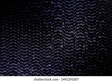 Dark Purple vector texture with ABC characters. Blurred design in simple style with signs of alphabet. Best design for a college poster, banner.