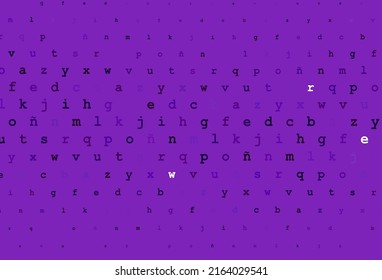 Dark purple vector texture with ABC characters. Shining colorful illustration with isolated letters. The pattern can be used as ads, poster, banner for books.