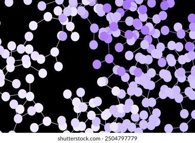 Dark Purple vector texture with artificial intelligence concept. Abstract illustration with links and dots of AI. Template for ads of intellect, innovations.