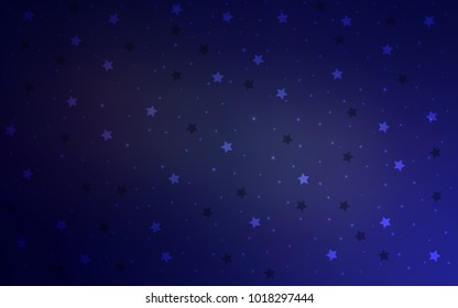 Dark Purple vector texture with beautiful stars. Glitter abstract illustration with colored stars. The pattern can be used for wrapping gifts.