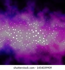 Dark Purple vector texture with beautiful stars. Colorful illustration with abstract gradient stars. Pattern for new year ad, booklets.