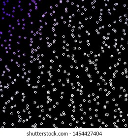 Dark Purple vector texture with beautiful stars. Shining colorful illustration with small and big stars. Theme for cell phones.