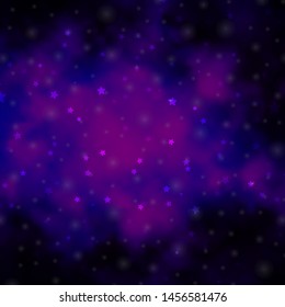 Dark Purple vector texture with beautiful stars. Blur decorative design in simple style with stars. Pattern for wrapping gifts.