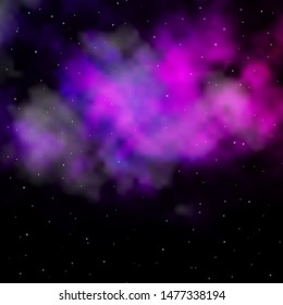Dark Purple vector texture with beautiful stars. Colorful illustration in abstract style with gradient stars. Best design for your ad, poster, banner.