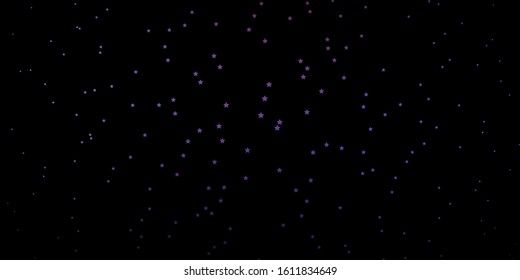 Dark Purple vector texture with beautiful stars. Colorful illustration with abstract gradient stars. Pattern for websites, landing pages.