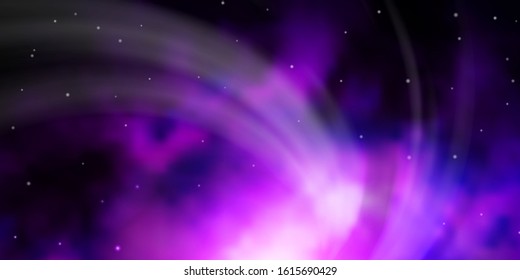 Dark Purple vector texture with beautiful stars. Colorful illustration in abstract style with gradient stars. Pattern for new year ad, booklets.