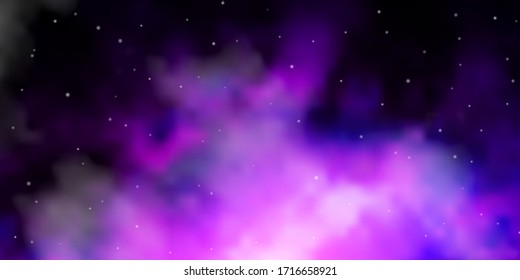 Dark Purple vector texture with beautiful stars. Blur decorative design in simple style with stars. Pattern for wrapping gifts.