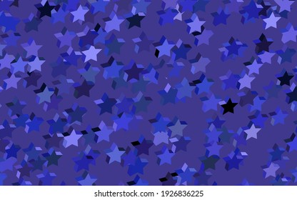 Textura vector púrpura oscura con hermosas estrellas. Ilustración de colores brillantes con estrellas. Diseño inteligente para su anuncio comercial.