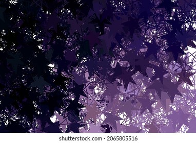 Dunkelviolette Vektorstruktur mit schönen Sternen. Moderne geometrische abstrakte Illustration mit Sternen. Vorlage für kosmische Hintergründe.