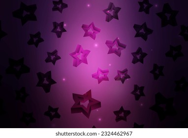 Dark Purple vector texture with beautiful stars. Stars on blurred abstract background with gradient. Pattern for astronomy websites.