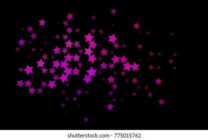 Dark Purple vector texture with beautiful stars. Modern geometrical abstract illustration with stars. Smart design for your business advert.