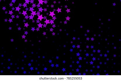 Dark Purple vector texture with beautiful stars. Modern geometrical abstract illustration with stars. The pattern can be used for websites.