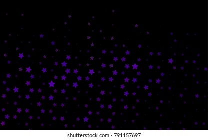 Dark Purple vector texture with beautiful stars. Blurred decorative design in simple style with stars. The pattern can be used for websites.
