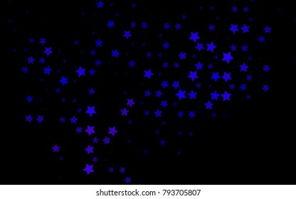 Dark Purple vector texture with beautiful stars. Modern geometrical abstract illustration with stars. Smart design for your business advert.