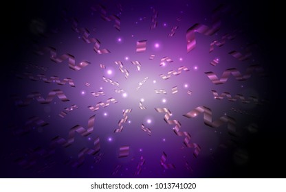 Dark Purple vector texture with birthday confetti. Blurred decorative design in anniversary style with confetti. The pattern can be used for birthday gifts, congratulations.
