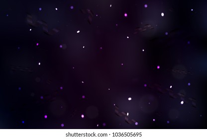 Dark Purple vector texture with birthday confetti. Beautiful colored illustration with ribbon in celebration style. The pattern can be used for new year ad, booklets.