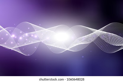 Dark Purple vector texture with birthday confetti. Beautiful colored illustration with ribbon in celebration style. Beautiful design for your business advert of anniversary.