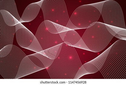 Dark Purple vector texture with birthday confetti. Beautiful colored illustration with ribbon in celebration style. The template can be used as a background for postcards.