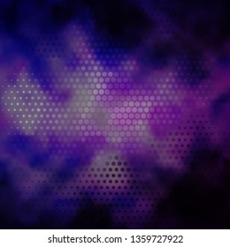 Dark Purple vector texture with circles. Abstract decorative design in gradient style with bubbles. Design for posters, banners.