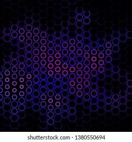 Dark Purple vector texture with circles. Modern abstract illustration with colorful circle shapes. Design for your commercials.