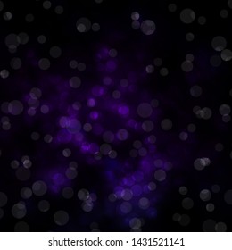Dark Purple vector texture with circles. Modern abstract illustration with colorful circle shapes. New template for your brand book.