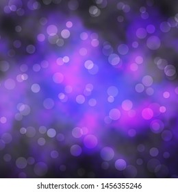 Dark Purple vector texture with circles. Abstract illustration with colorful spots in nature style. Pattern for business ads.
