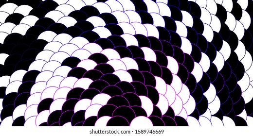 Dark Purple vector texture with circles. Glitter abstract illustration with colorful drops. Design for posters, banners.