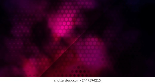 Dark Purple vector texture with circles. Abstract decorative design in gradient style with bubbles. Pattern for business ads.