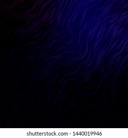 Dark Purple vector texture with circular arc. Abstract gradient illustration with wry lines. Pattern for booklets, leaflets.