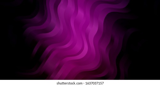 Dark Purple vector texture with circular arc. Colorful illustration with curved lines. Design for your business promotion.