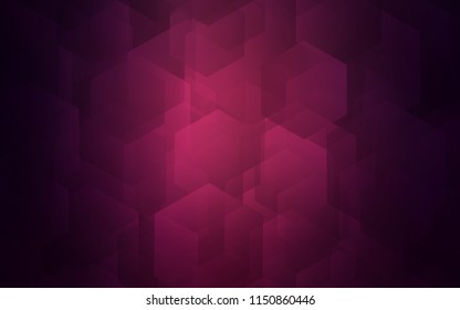 Dark Purple vector texture with colorful hexagons. Abstract illustration with colorful hexagons. New design for website's poster, banner.