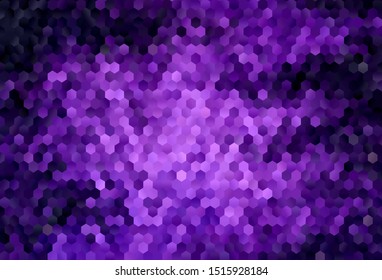 Dark Purple vector texture with colorful hexagons. Colorful hexagons on blur backdrop. Design for your business advert.