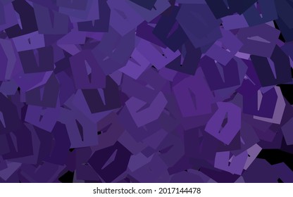 Textura vector púrpura oscura con hexágonos coloridos. Ilustración abstracta brillante en estilo hexagonal. Patrón de anuncios, folletos.