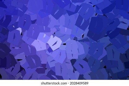 Textura vector púrpura oscura con hexágonos coloridos. Ilustración con un conjunto de hexágonos coloridos. Patrón de anuncios, folletos.
