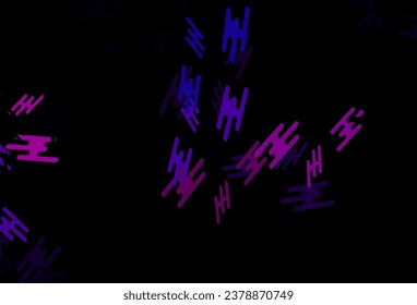 Textura vector púrpura oscura con líneas coloridas. Ilustración decorativa brillante con líneas sobre plantilla abstracta. Mejor diseño para tu anuncio, afiche, banner.