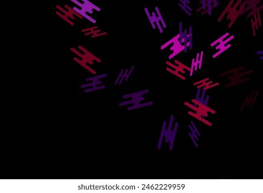 Dark Purple vector texture with colorful lines. Glitter abstract illustration with colored sticks. Pattern for websites, landing pages.