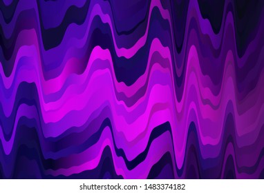 Dark Purple vector texture with curved lines. Shining colorful illustration in simple style. Abstract style for your business design.